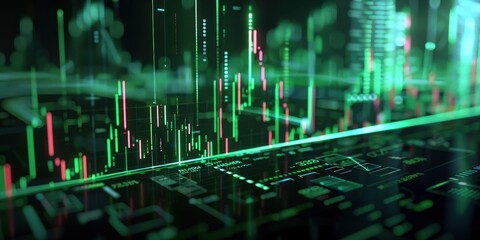 Stock trading investment graph increases statistics Digital financial business market chart growing up in economic background Trade data analysis, investment finance concept