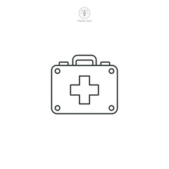 This First Aid Box Icon. Medical or Healthcare theme symbol vector illustration isolated on white background