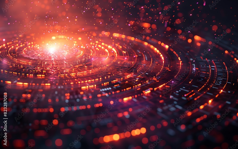Poster digital data transmission graphics, a graphic representation of the speed of light.