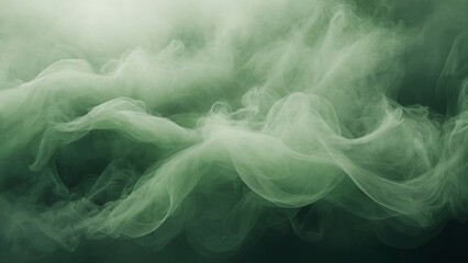 Enchanting abstract green haze smoky fog in mesmerizing green mist background