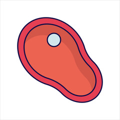 meat icon with white background vector stock illustration