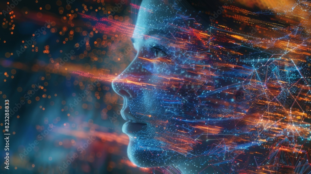 Poster digital transformation technology strategy, iot, internet of things. transformation of ideas and the