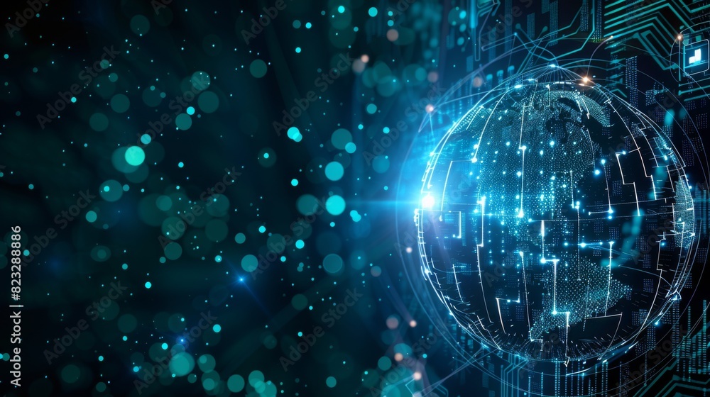 Poster digital transformation technology strategy, iot, internet of things. transformation of ideas and the