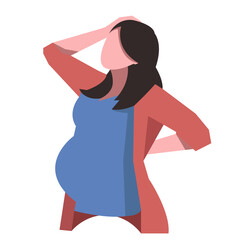 pregnant woman, concept, family, vector flat illustration.