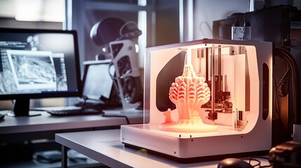 A photo of a medical 3D printer