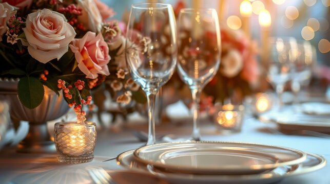 catering service featuring a stylish table setting with fine silverware and dishes, ideal for special occasions