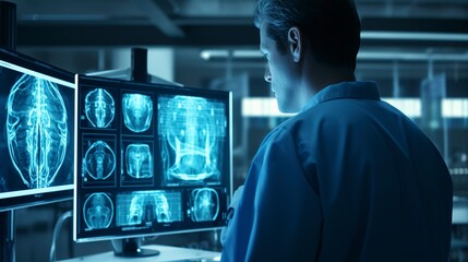 A photo of a medical AI analyzing radiology images.