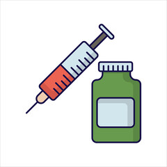 vaccine icon with white background vector stock illustration