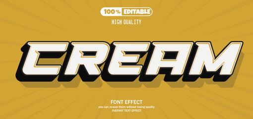 Cream Editable Text Effect.