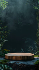 circular podium surrounded by plants