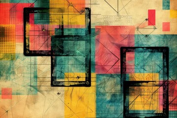 abstract geometric pattern on artistic sketch background modern art drawing concept illustration