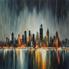 Obraz premium abstract Rainy cityscape