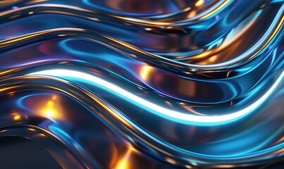 Radiant neon wave wallpaper featuring smooth, glowing swirls
