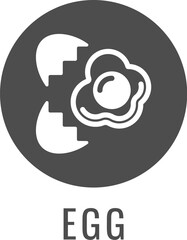 An egg food icon concept. Possibly an icon for the allergen or allergy.