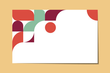 Geometric abstract background. Composition of simple geometric shapes. For use in presentations, flyers and leaflets, business cards, lending, website design, background for banner. Vector.