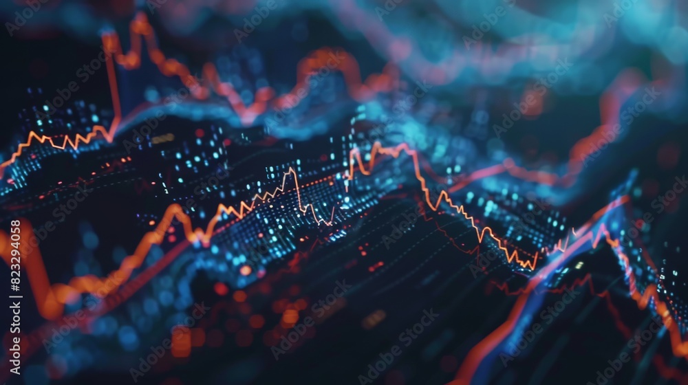 Aufkleber fundamental and technical analysis for professional technical trading as concept.
