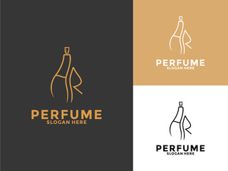 Abstract Initial Letter A and R Combination as Perfume Bottle Design Concept. Premium Perfume logo