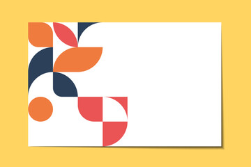 Geometric abstract background. Composition of simple geometric shapes. For use in presentations, flyers and leaflets, business cards, lending, website design, background for banner. Vector.