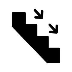 Downstairs Icon Vector Symbol Design Illustration