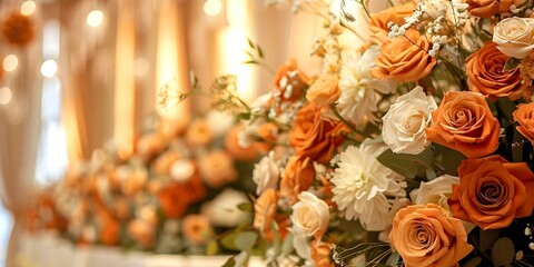 Elegant indoor wedding adorned with stunning floral arrangements. Concept Indoor Wedding, Elegant Decor, Floral Arrangements, Wedding Photography, Stylish Venue