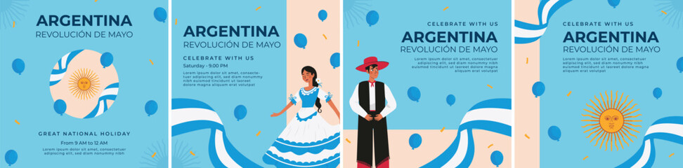 Flat 25 de mayo celebration argentina instagram posts collection