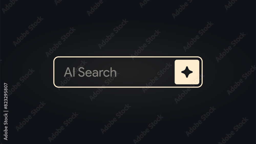 Aufkleber ai search button. artificial intelligence chat bot. brows with llm browser. query window. generate t