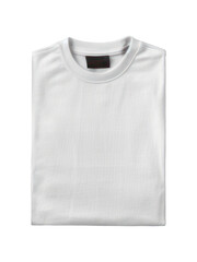 white folded t-shirt, stacked on transparent background cutout, PNG file. Mockup template for artwork graphic design