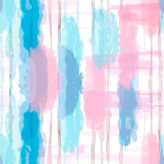 Fototapeta premium Soft pastel pattern with watercolor-like stripes in blue, pink, and white, creating a serene and calming seamless design, perfect for gentle and elegant decorative projects