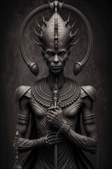 Obraz premium ancient egyptian undead pharaoh, alien, priest
