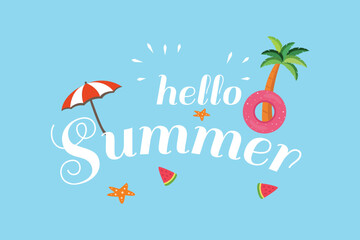 Summer Concept. Colored flat vector illustration isolated.