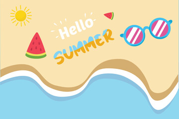 Summer Concept. Colored flat vector illustration isolated.