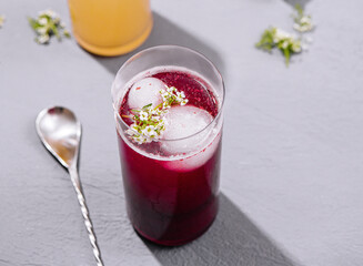 Refreshing summer cocktails on modern table