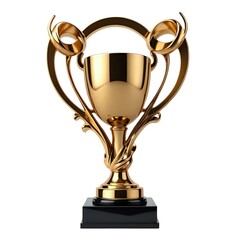 Fototapeta premium Golden trophy empty isolated on white background