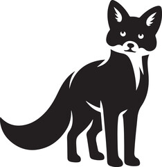 Fox silhouette - isolated vector images of wild animals