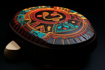 Obraz premium Resonant Tongue drum. Forest steel zen. Generate Ai