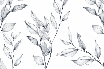 Elegant single stroke design of delicate leaves, perfect for a clean and minimalist aesthetic