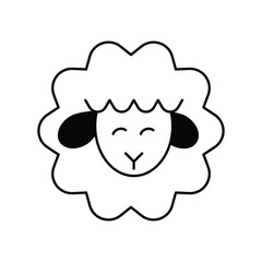 sheep icon with white background vector stock illustration