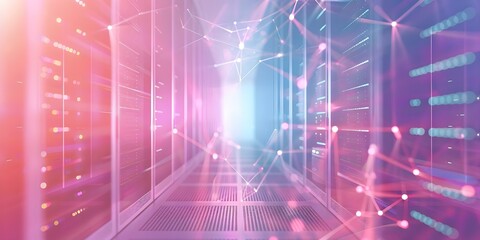 Technology used in data center network devices centered copy space selective focus. Concept Data Center Network Devices, Technology, Copy Space, Selective Focus