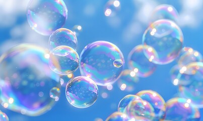 Soap Bubbles Floating in the Air , Generative AI