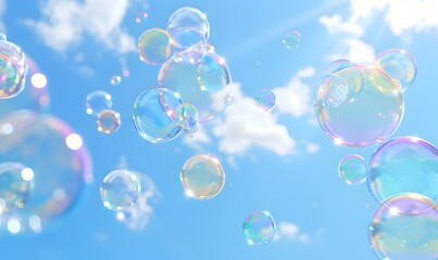 Soap Bubbles Floating in the Air , Generative AI