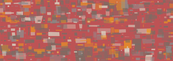 Soft color art painting seamless pattern with irregular geometric transparent rectangle shapes. Abstract trendy minimalist vector seamless background.