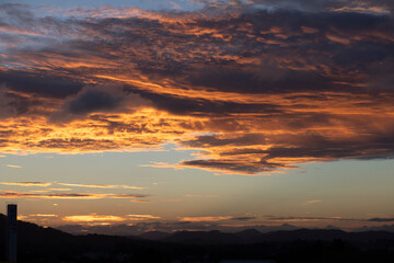 sunset over the city