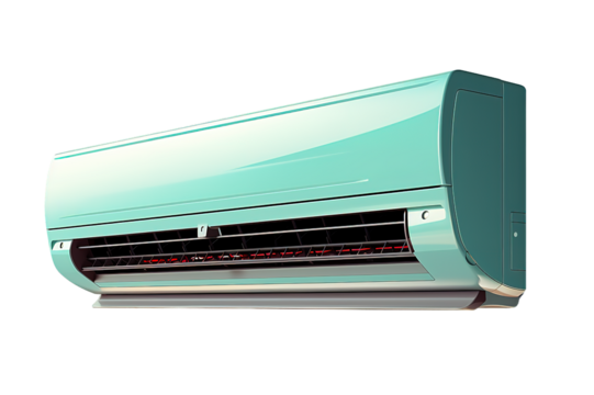 Air conditioner system isolated on PNG Background. Generative Ai.