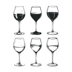Set of Wine Glasses Clipart