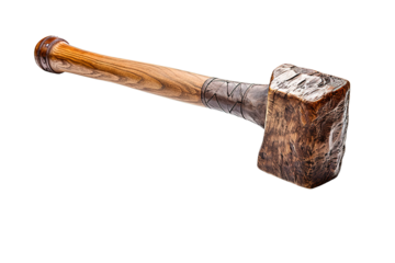 Wooden hammer used in carpentry. Accessories for working with a chisel in wood isolated on PNG Background. Generative Ai.