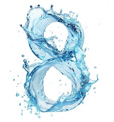 Fototapeta premium The image shows a stylized number eight made of splashing water