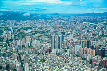 台湾台北の展望台からの都市風景