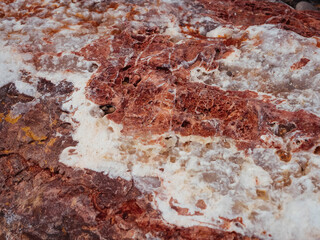 Naklejka premium closeup rough texture of stone surface with salt
