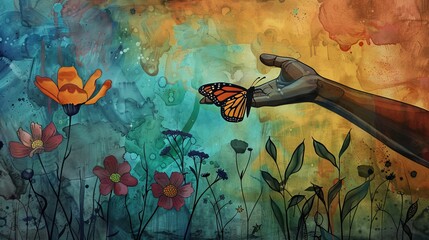 Illustrating the journey from trauma to healing. symbolic images of struggle and resilience