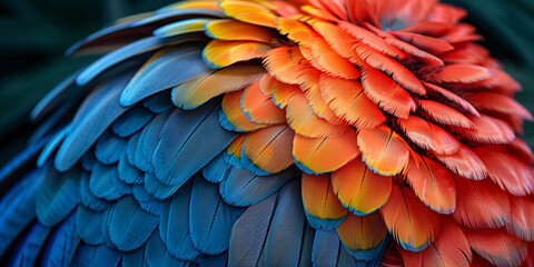 Obraz premium Close-up of a parrot with shimmering feathers, high-resolution, high-definition (HD), ultra high-definition (UHD), professional-grade